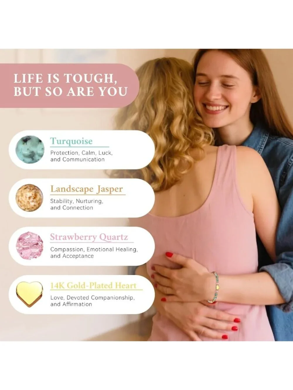 Natural Stone Inspirational Bracelets - Unique Birthday Gifts for Her